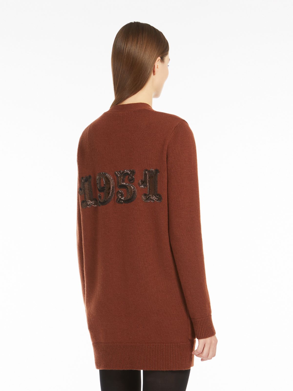 Wool and cashmere cardigan with sequins