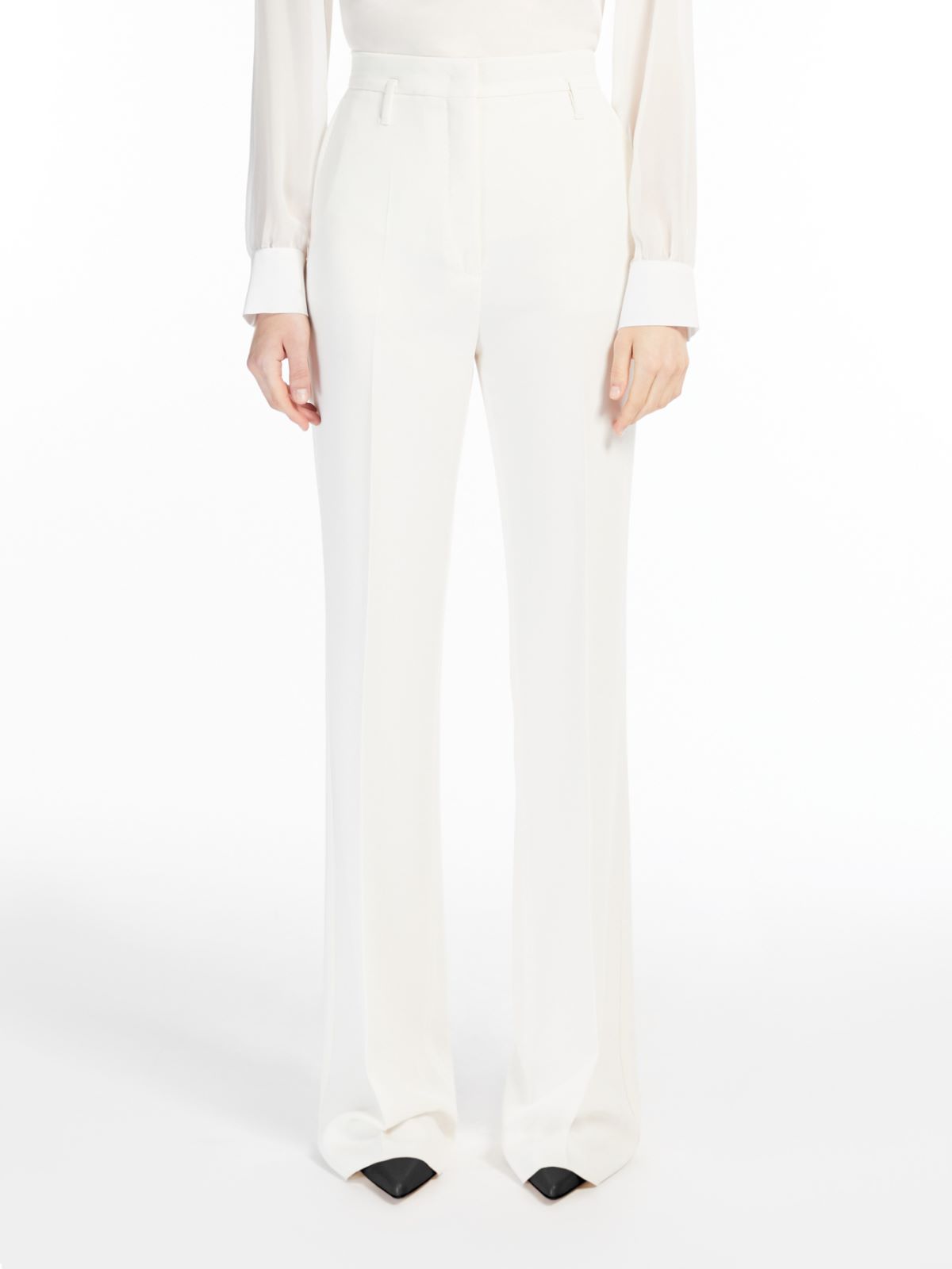 Flared cady trousers