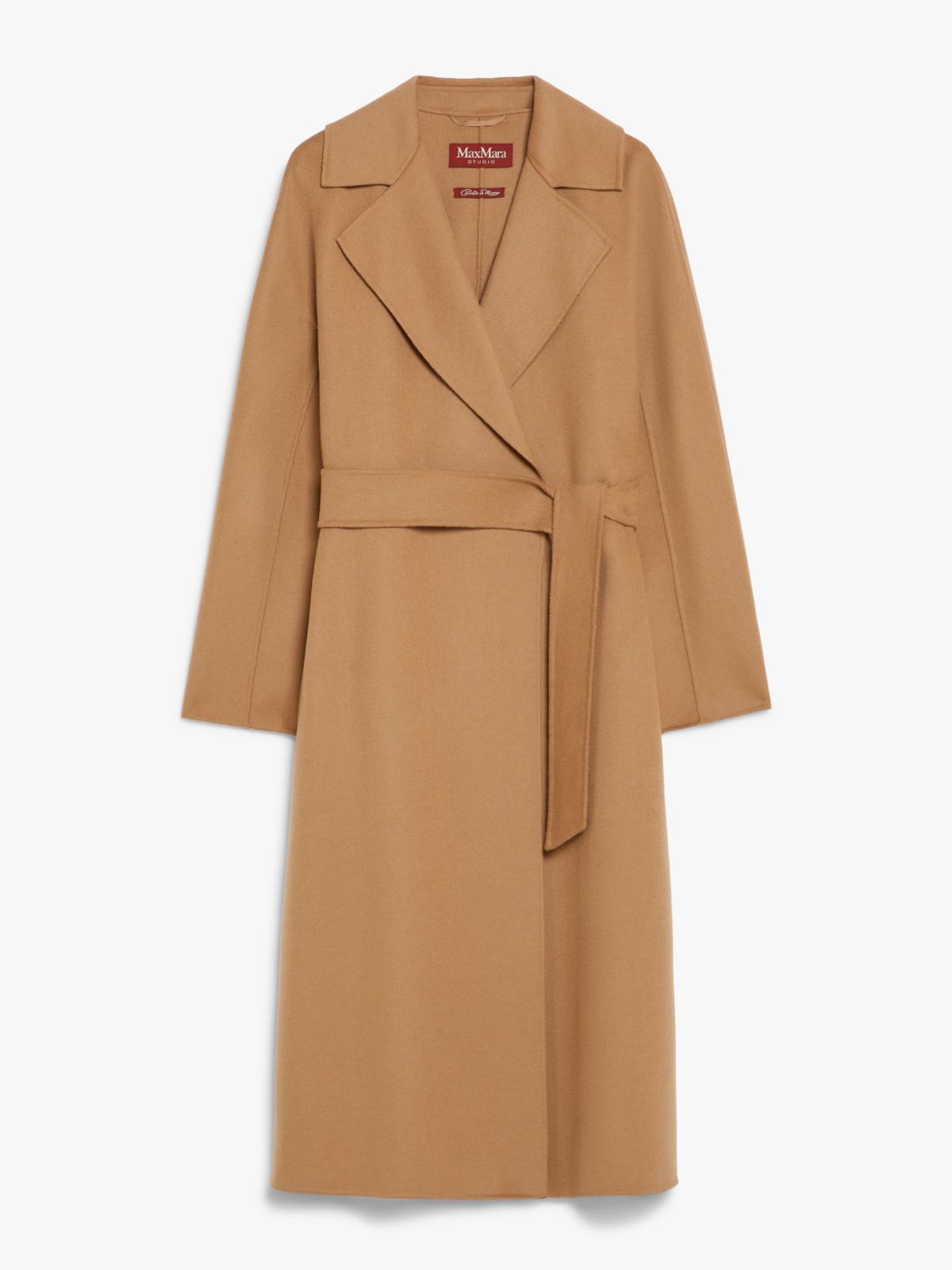 Wool, cashmere and silk wrap coat