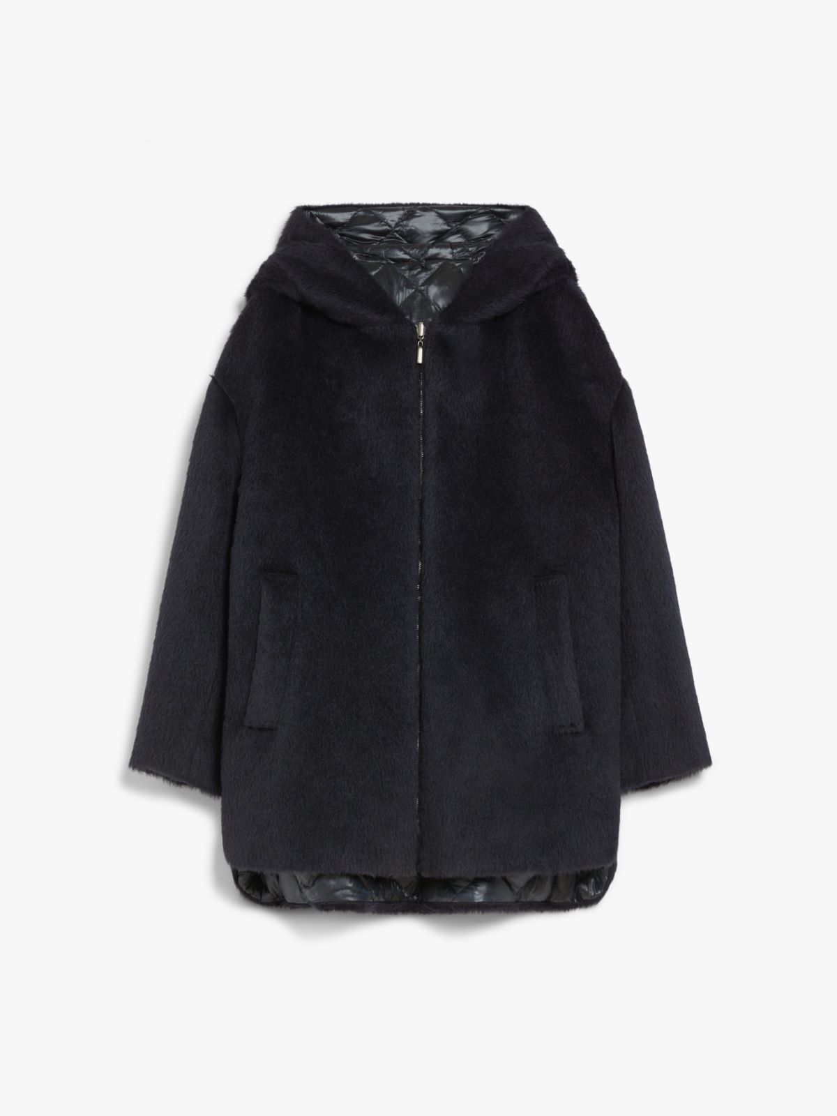 Reversible alpaca and wool down jacket