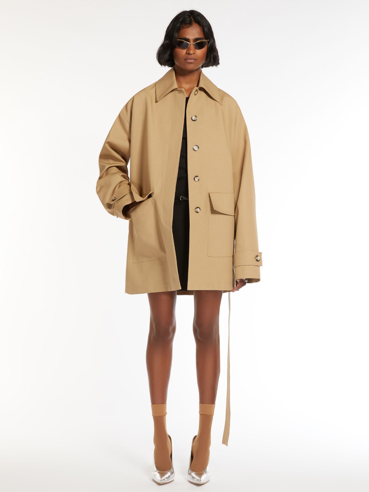 Water-resistant cotton safari jacket