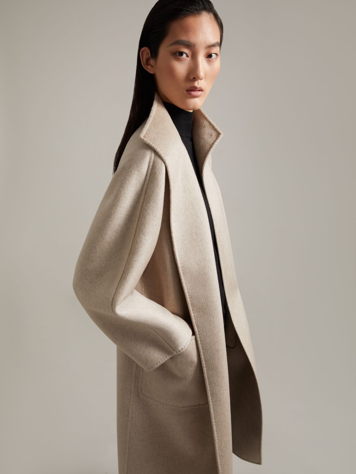 Cashmere cardigan coat