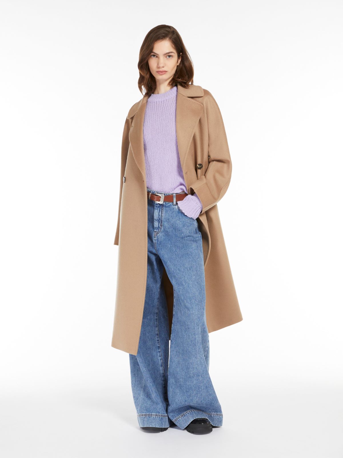 Belted cashmere coat