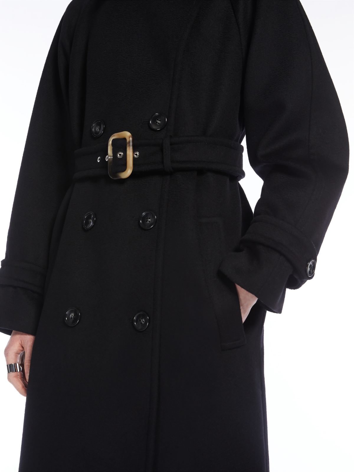 Double-breasted pure wool coat