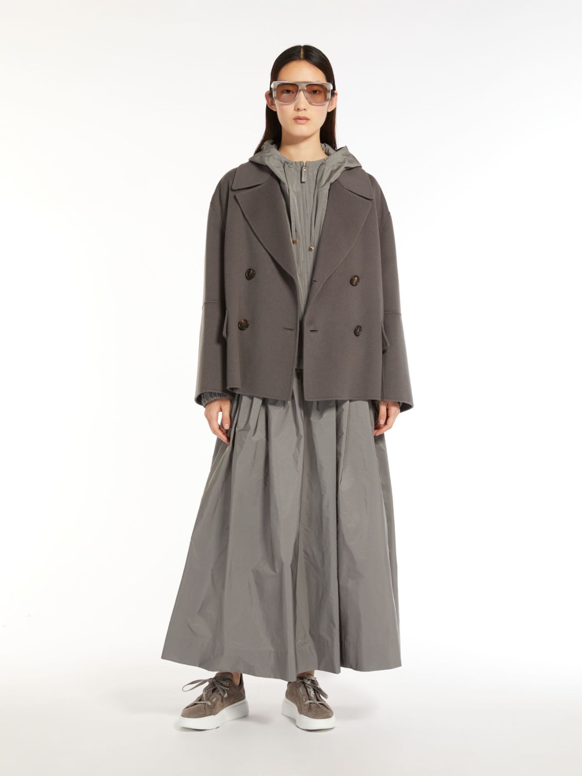 Short parka in water-resistant taffeta