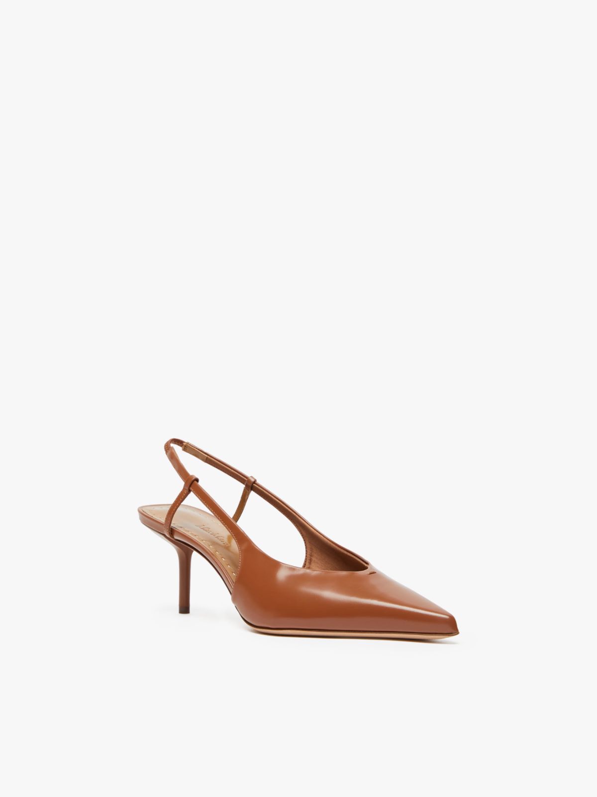Leather slingback court shoes