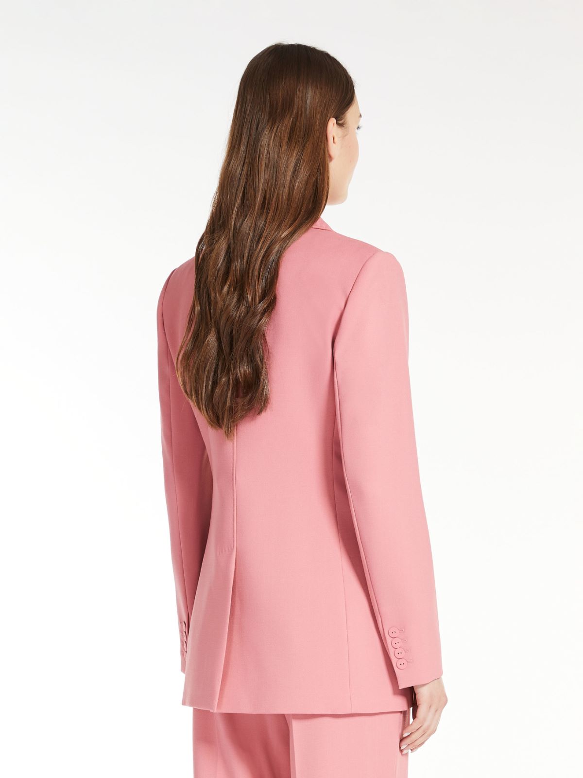 Double-breasted wool crepe blazer