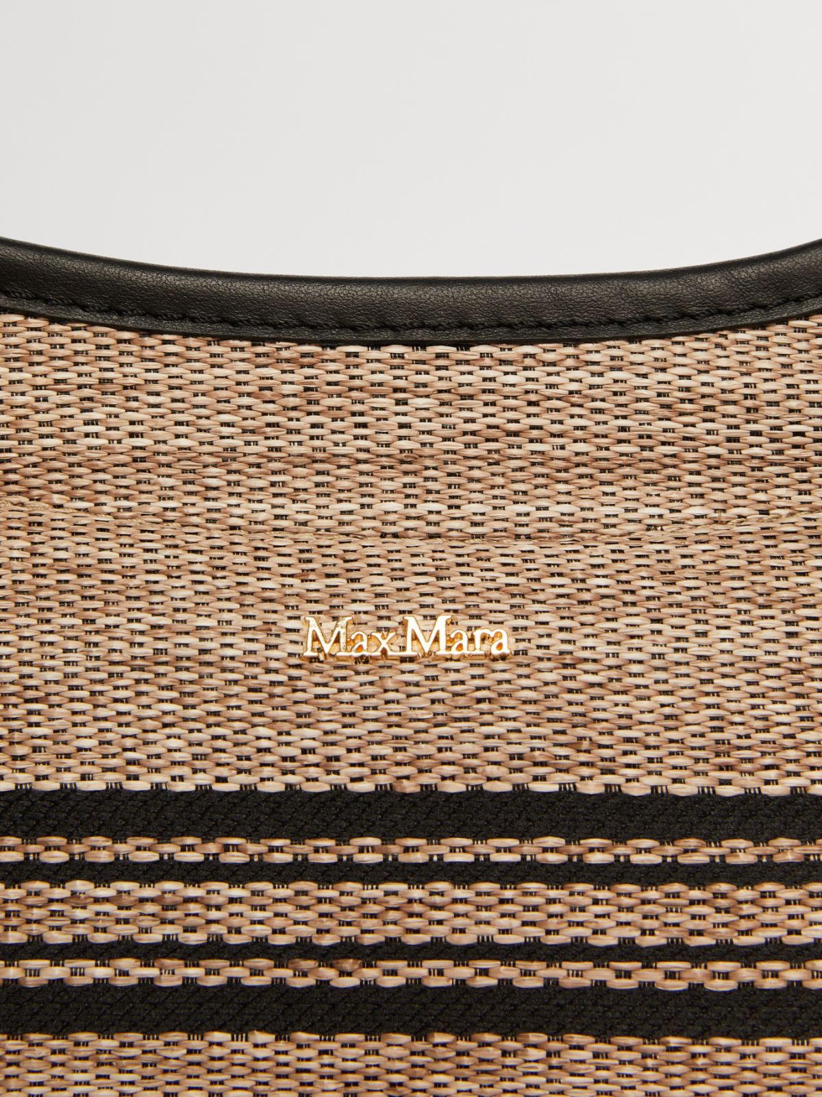Jacquard raffia-effect fabric small Marine bag