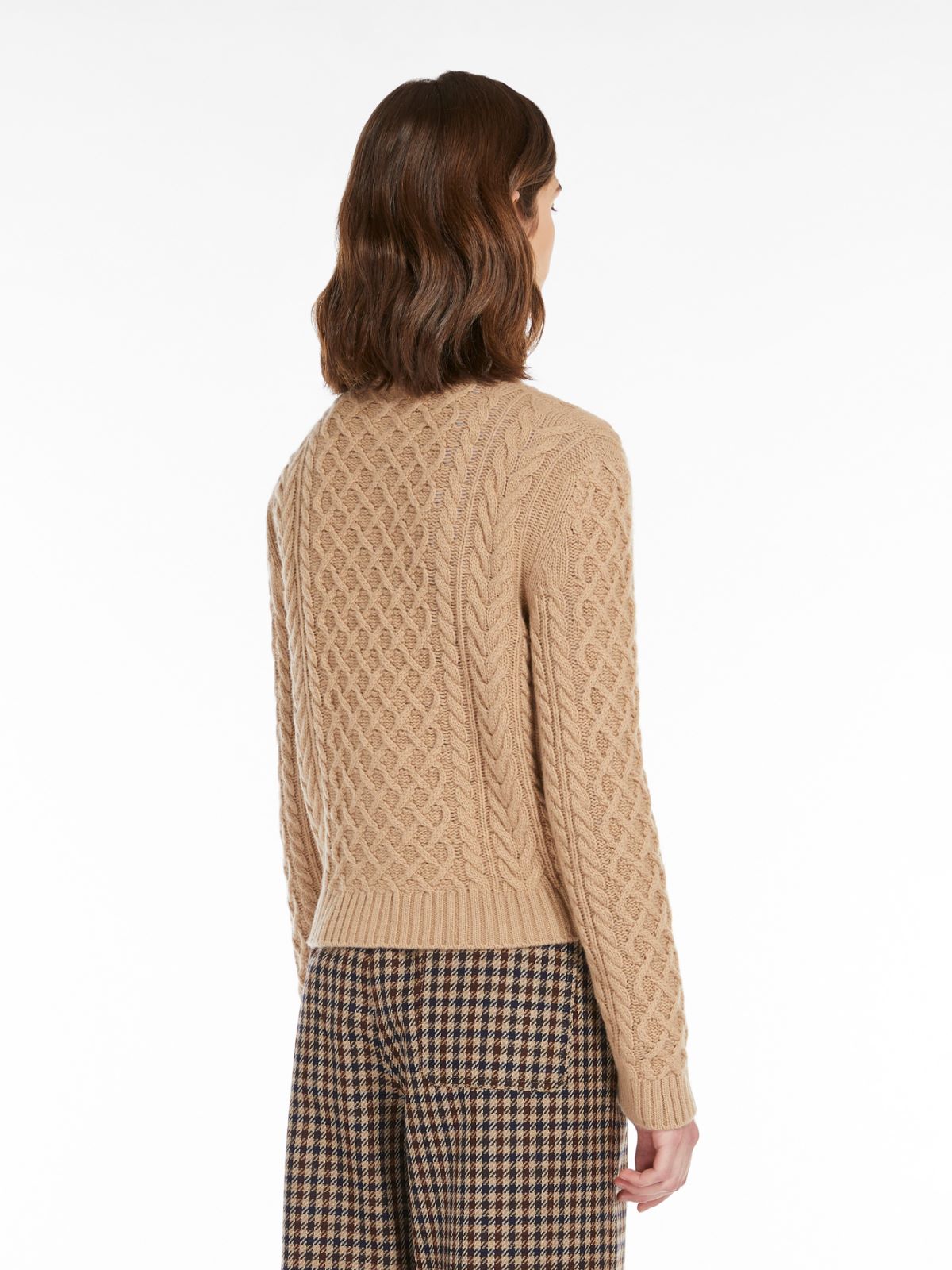 Cable-knit wool cardigan