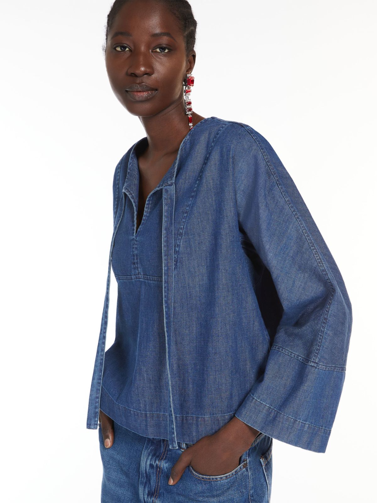 Denim sailor blouse