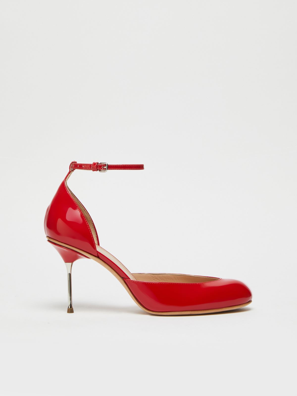Patent-leather Mary Jane court shoes