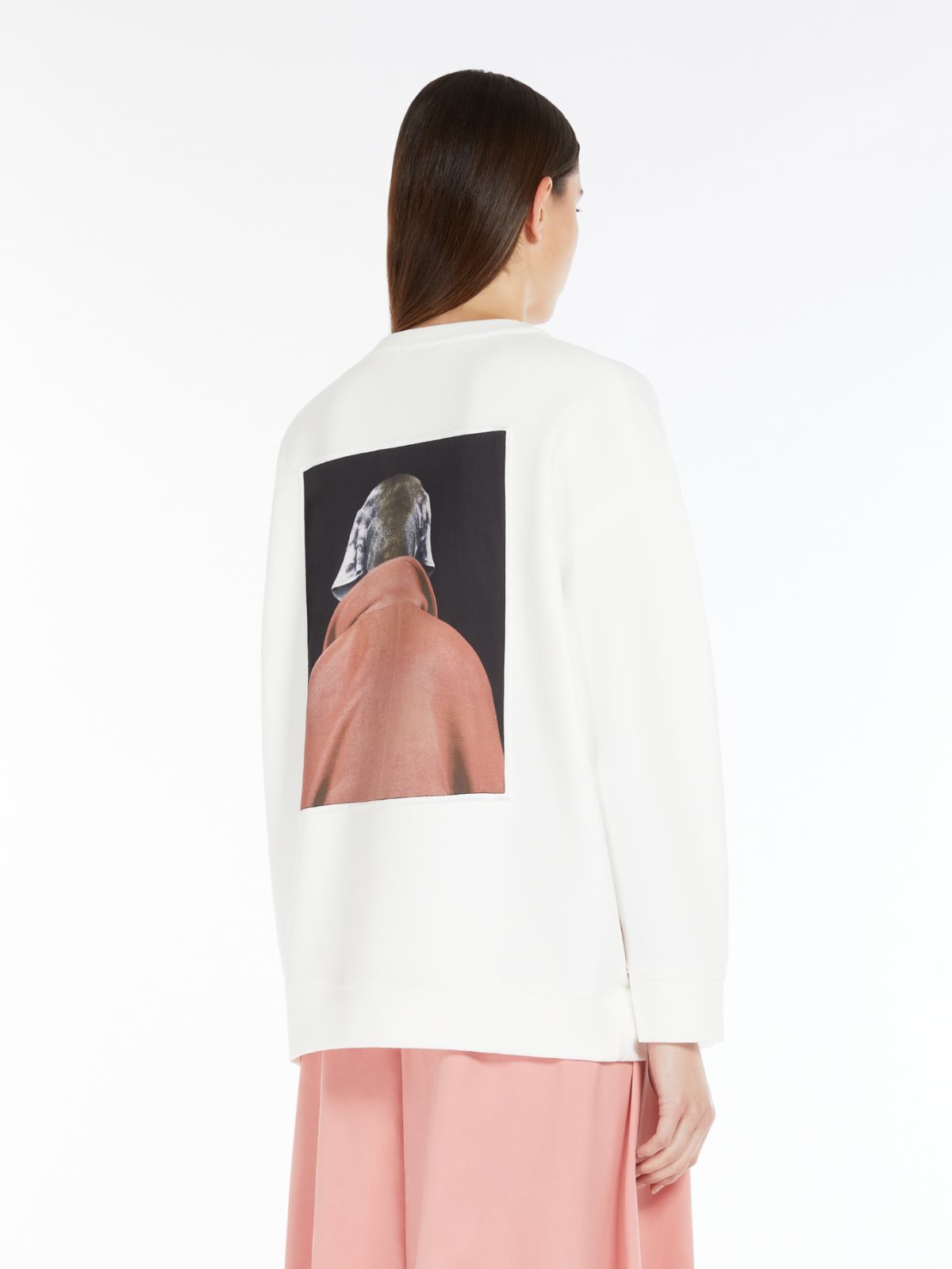 Cotton sweatshirt with Wegman print