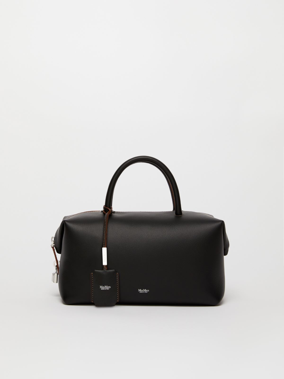 Shiny leather satchel bag