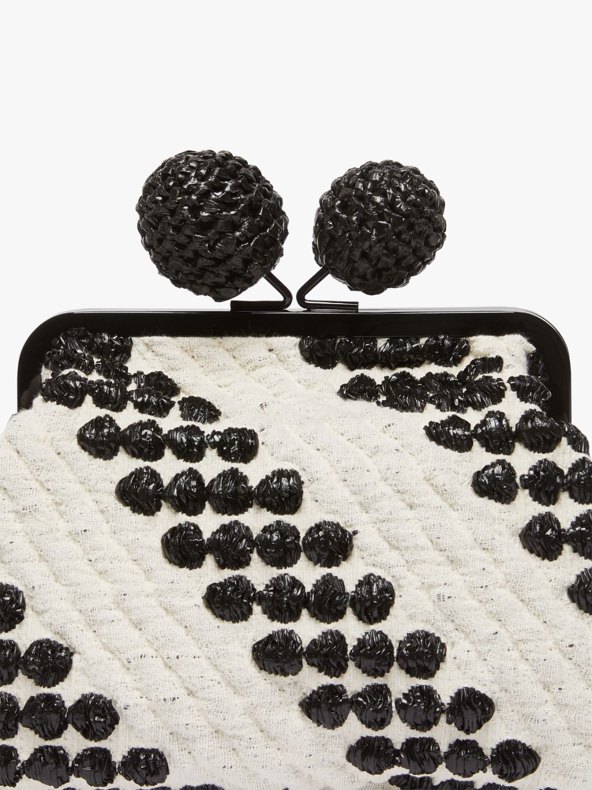 Medium jacquard and raffia Pasticcino Bag