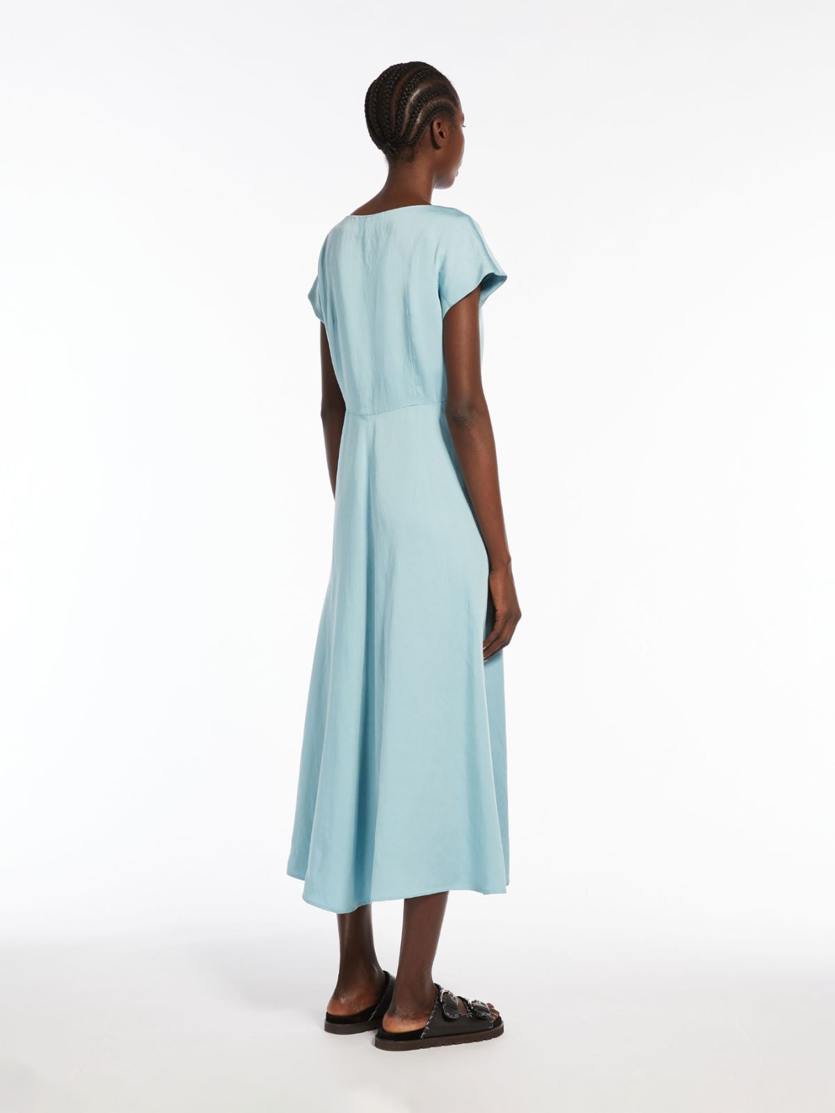 Viscose and linen satin dress