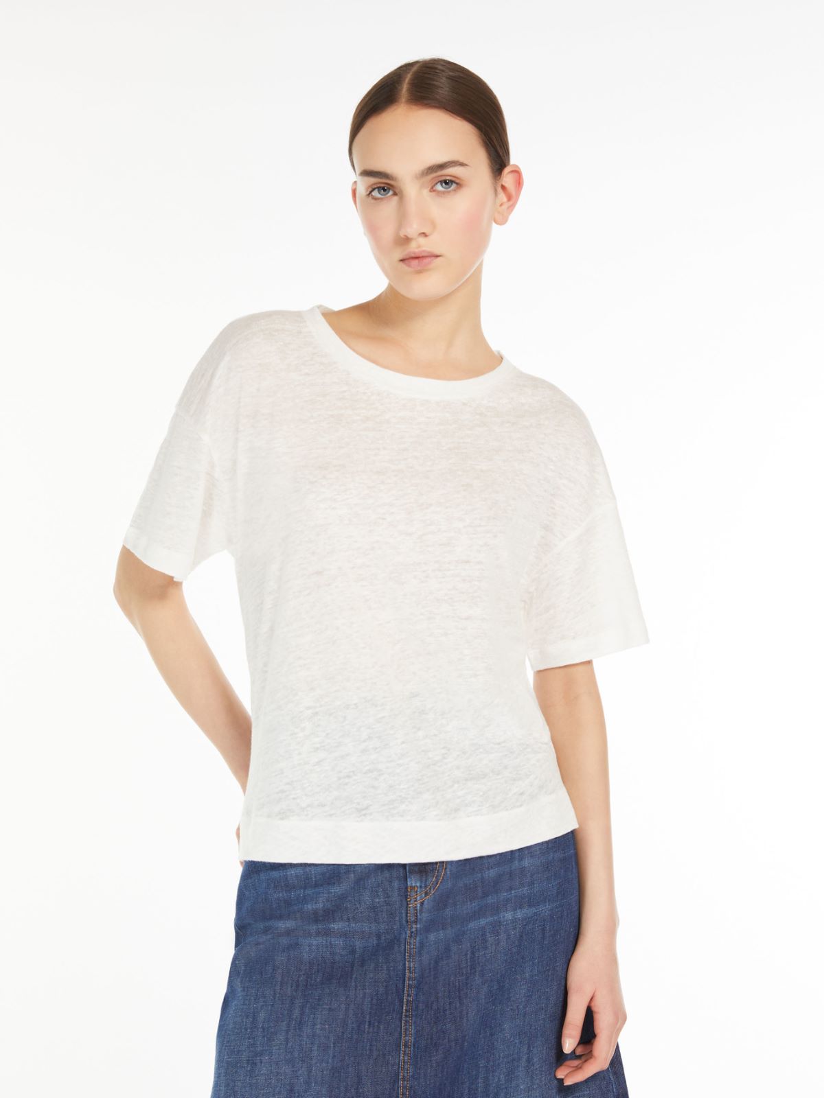 Linen jersey blouse