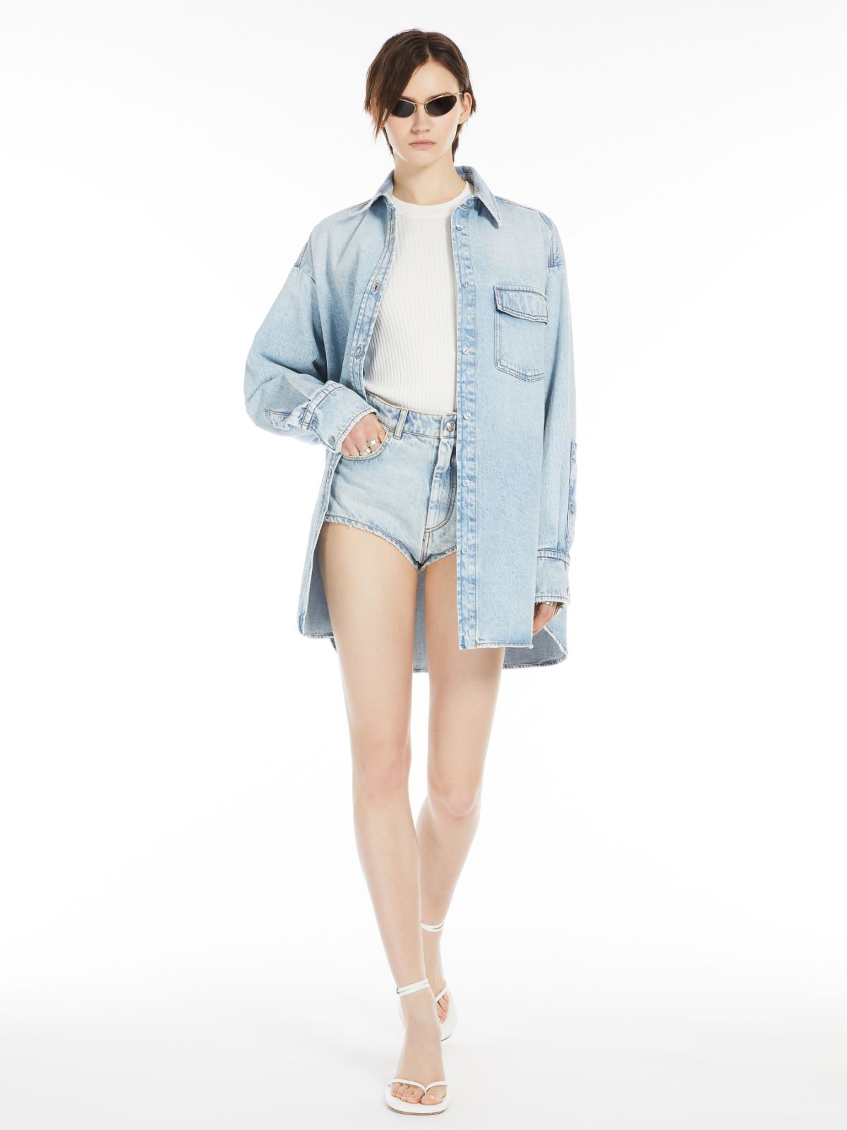 Oversized denim blouse