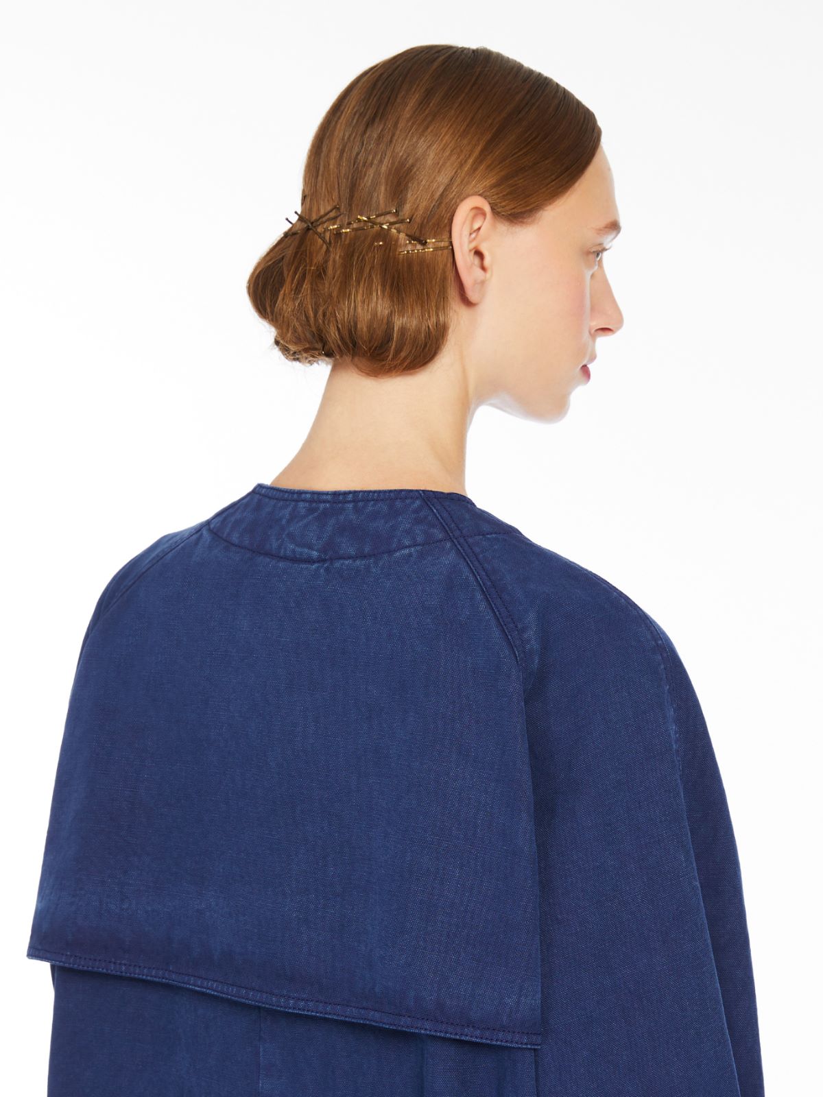 Canvas double-breasted trench coat