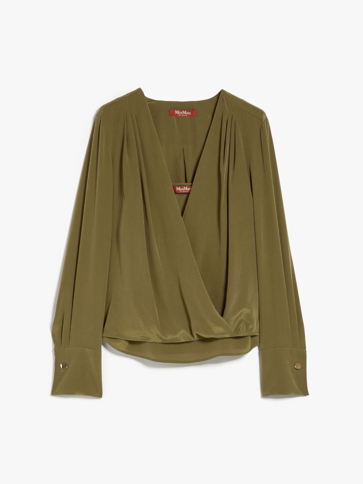 Crepe de chine wrap blouse