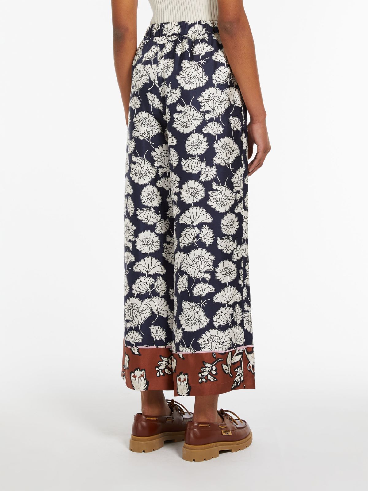 Printed silk pyjama trousers