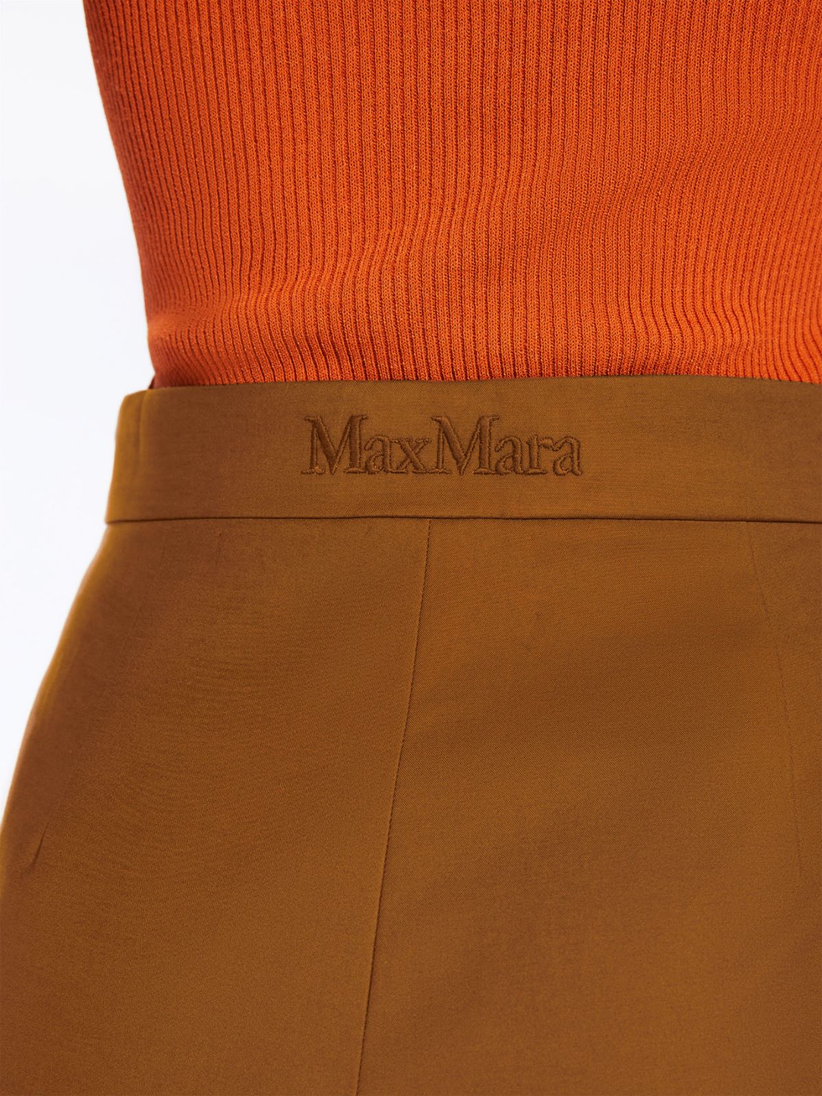 Stretch satin wide trousers