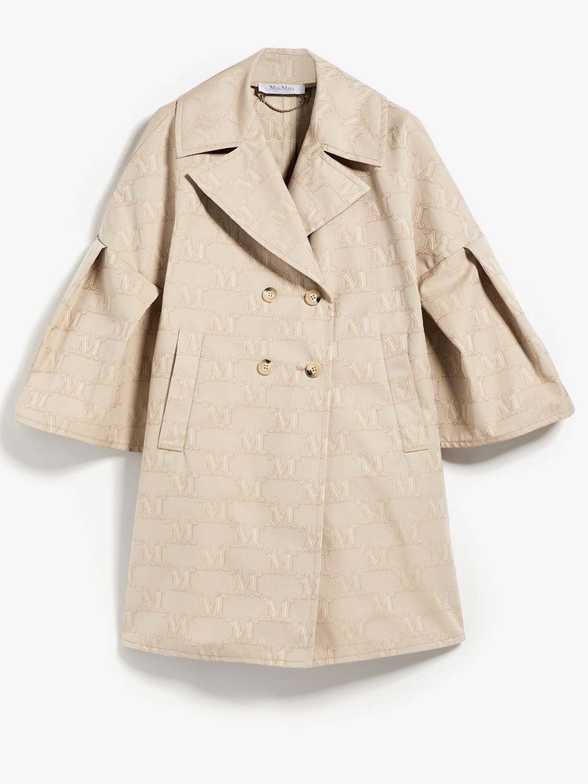 Cloak in jacquard gabardine