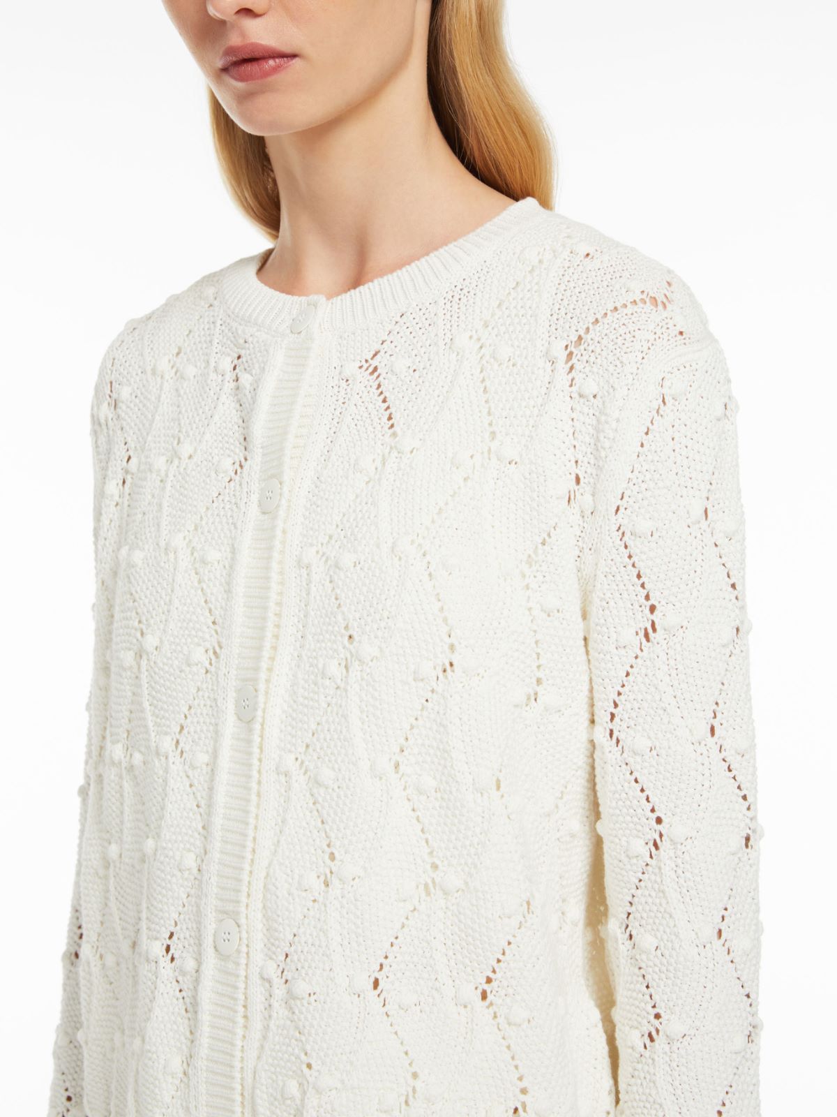 Argyle cotton-blend cardigan