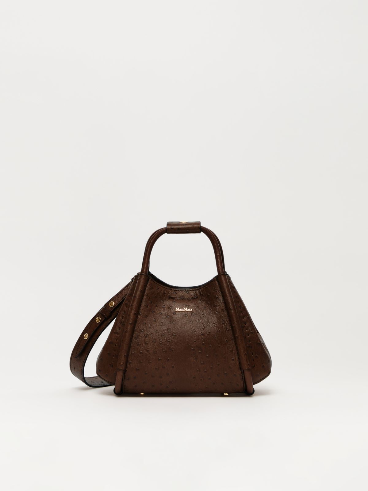 Extra-small ostrich-print leather Marine Bag