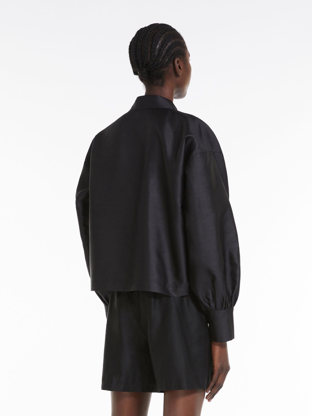 Shantung silk and cotton shirt