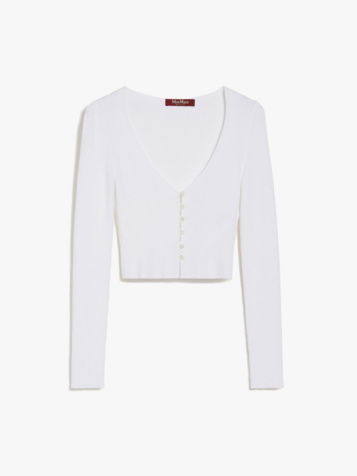 Ribbed viscose cardigan