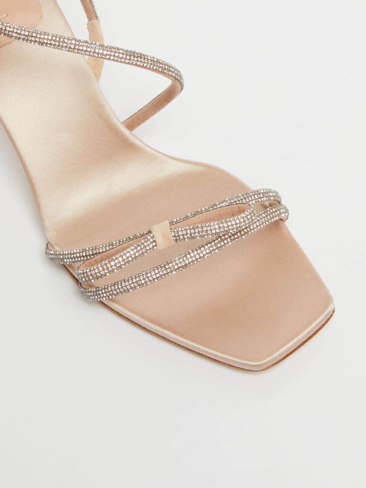 Bow-adorned satin sandals