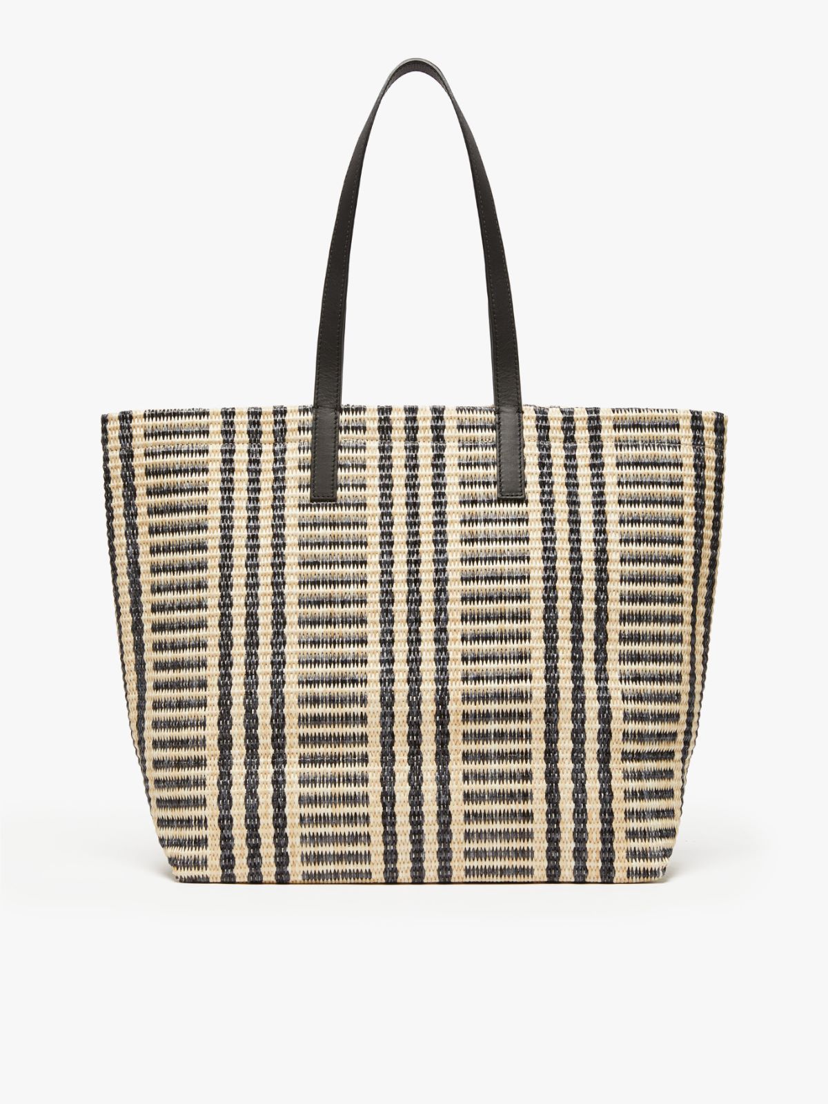 Raffia-look jacquard shopping tote