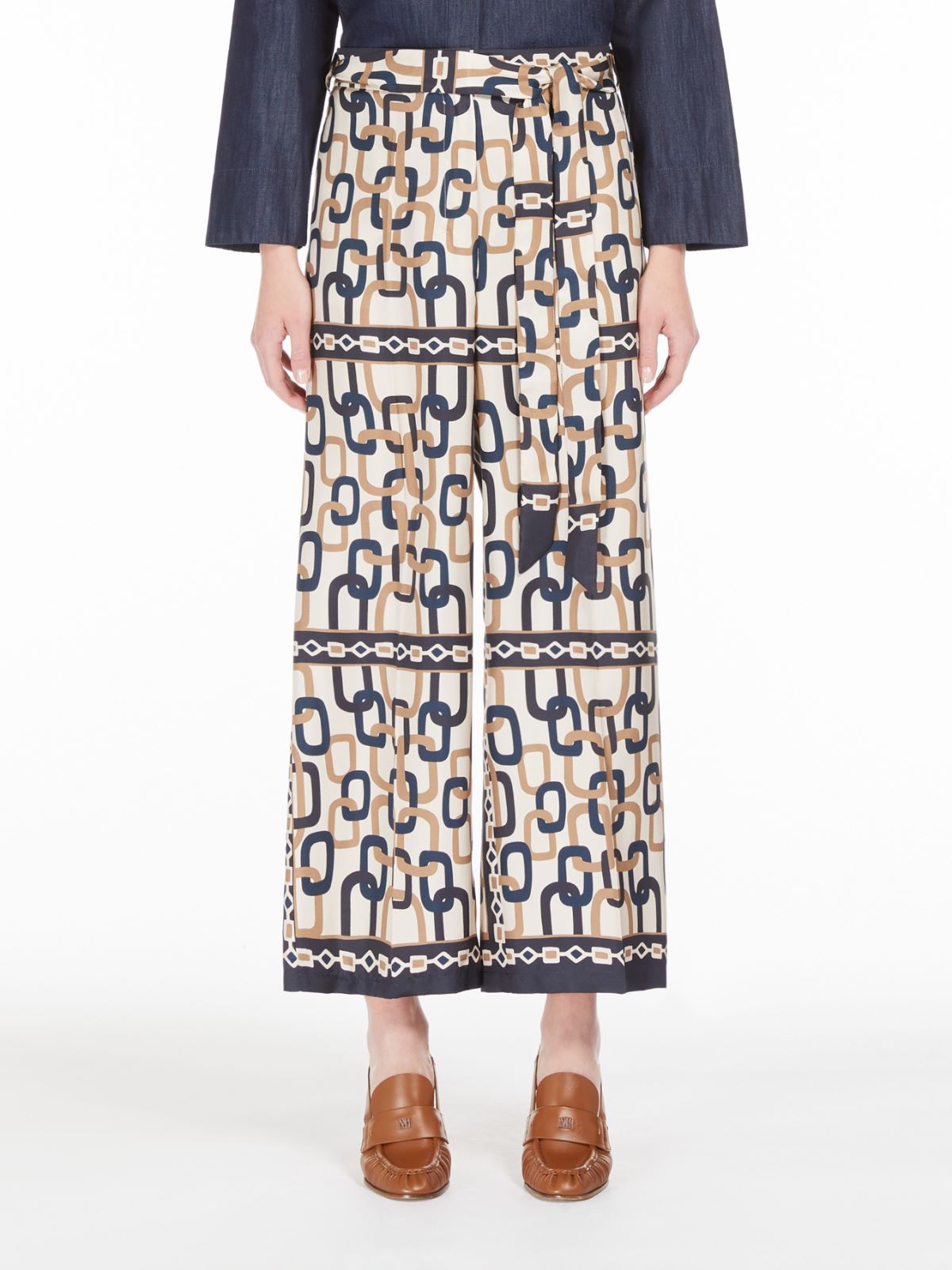 Printed twill trousers