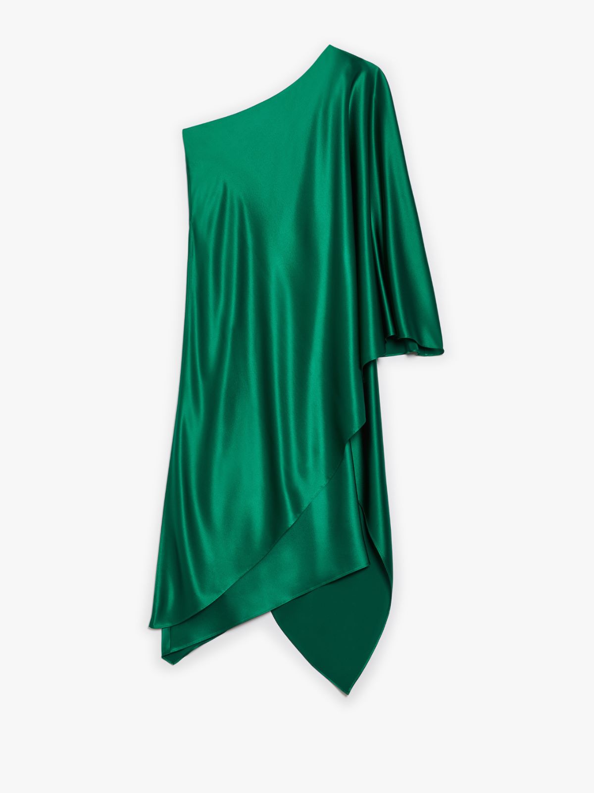 One-shoulder silk dress