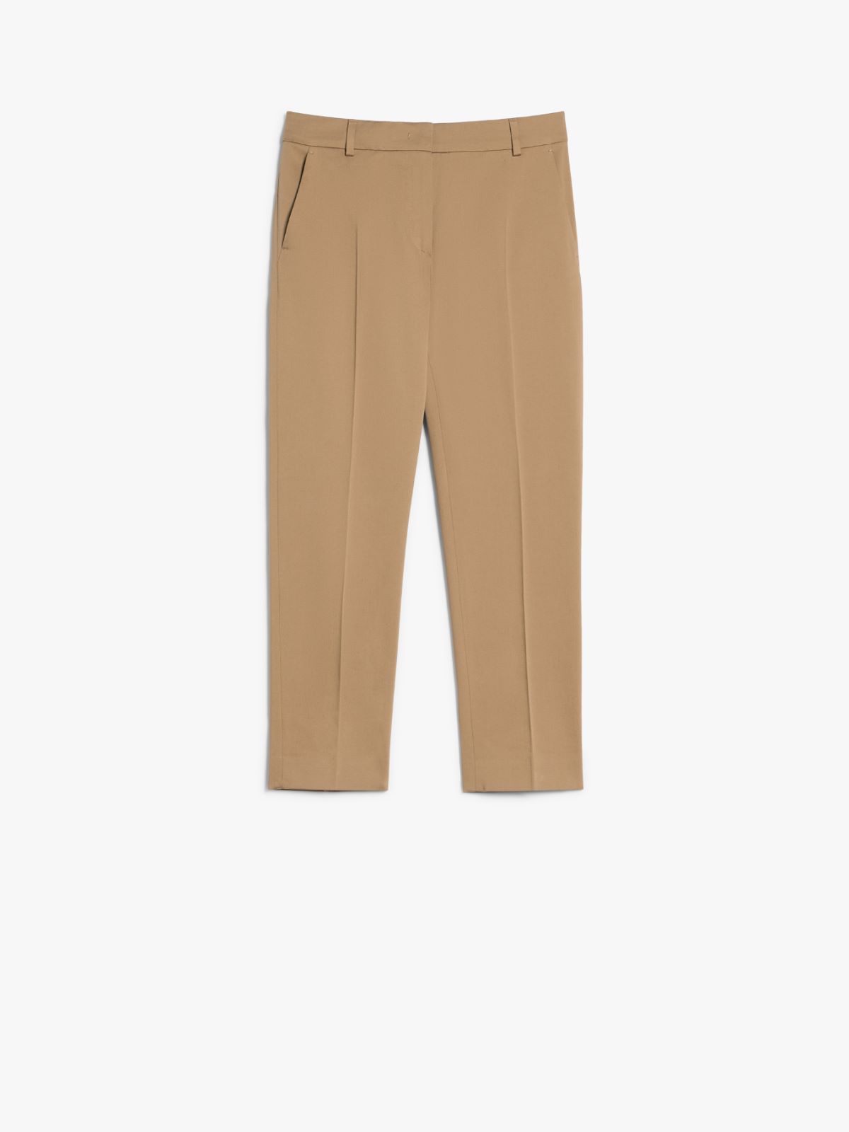 Stretch satin cropped trousers