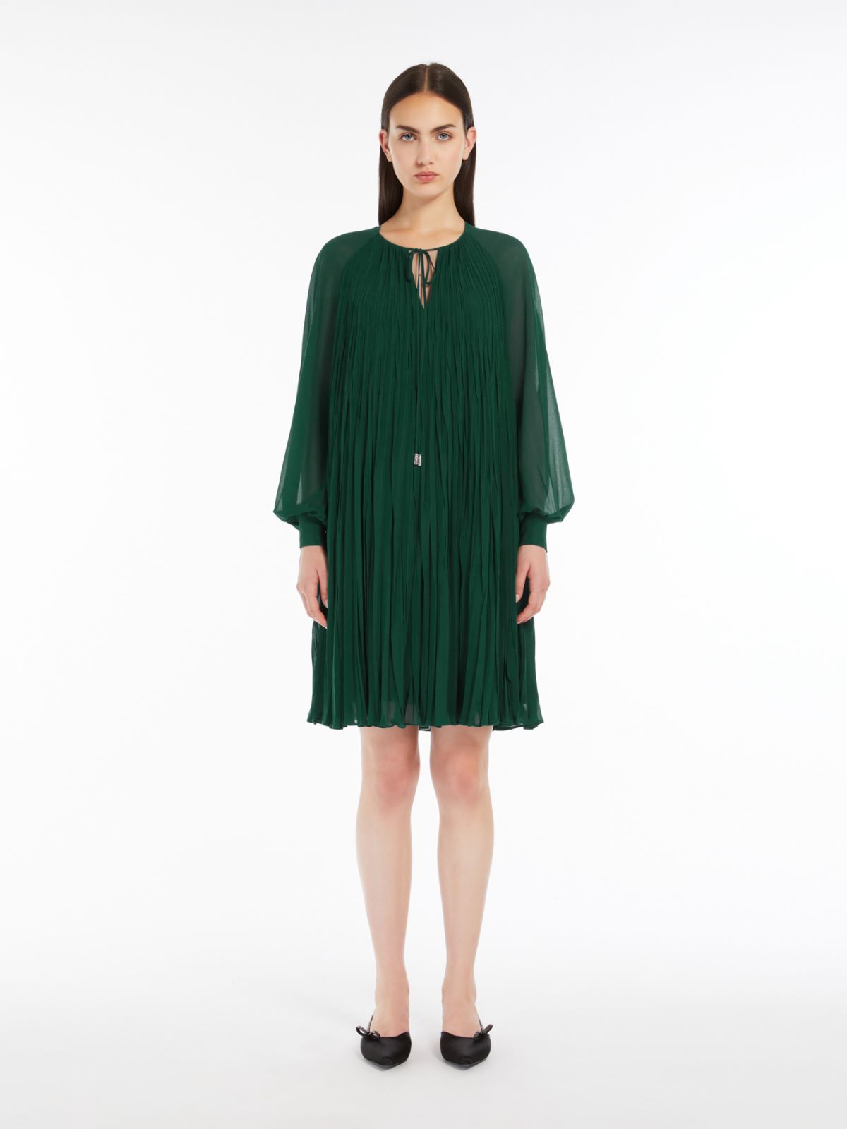 Sablé georgette flared dress