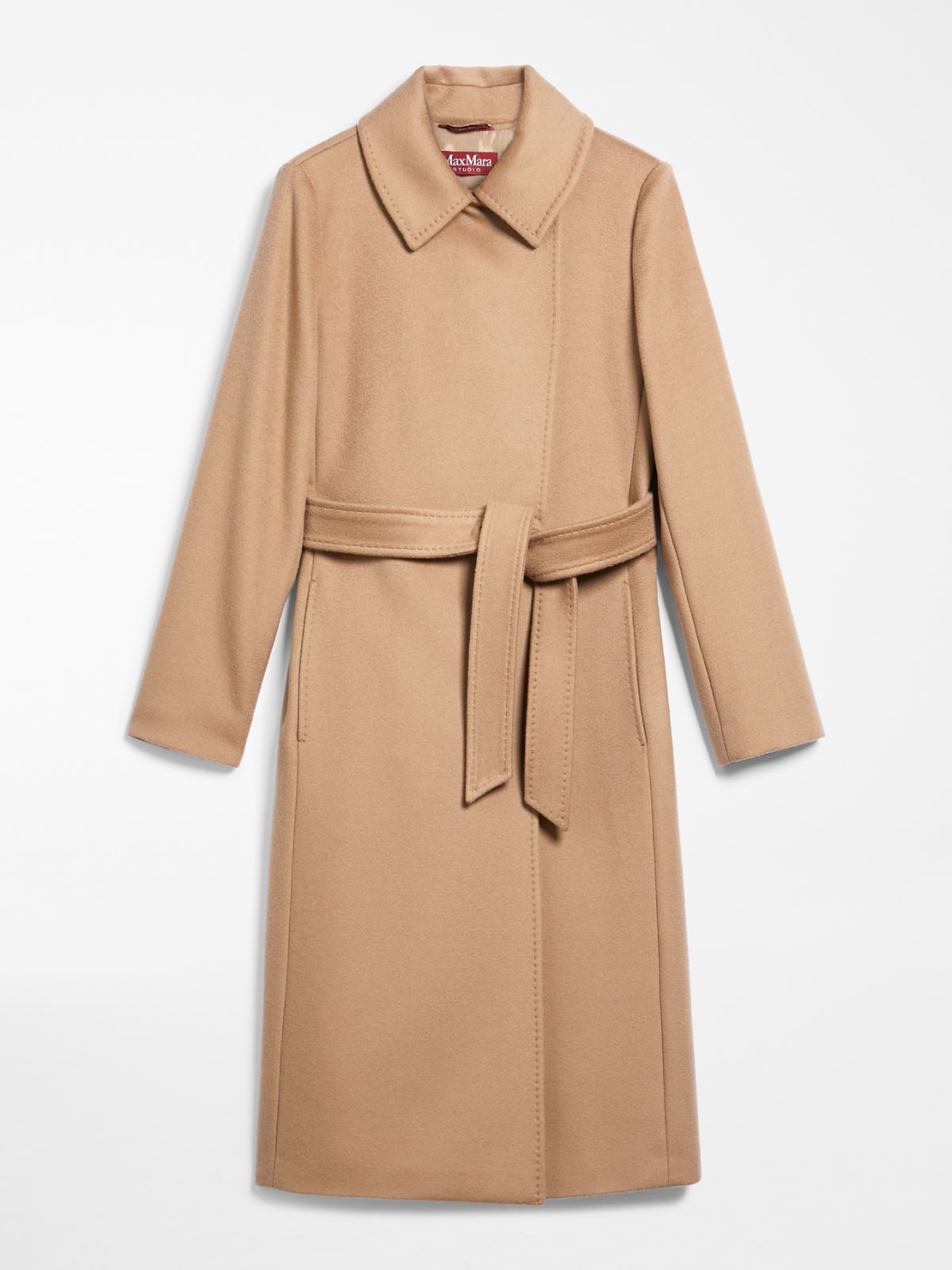 Wool robe-style coat