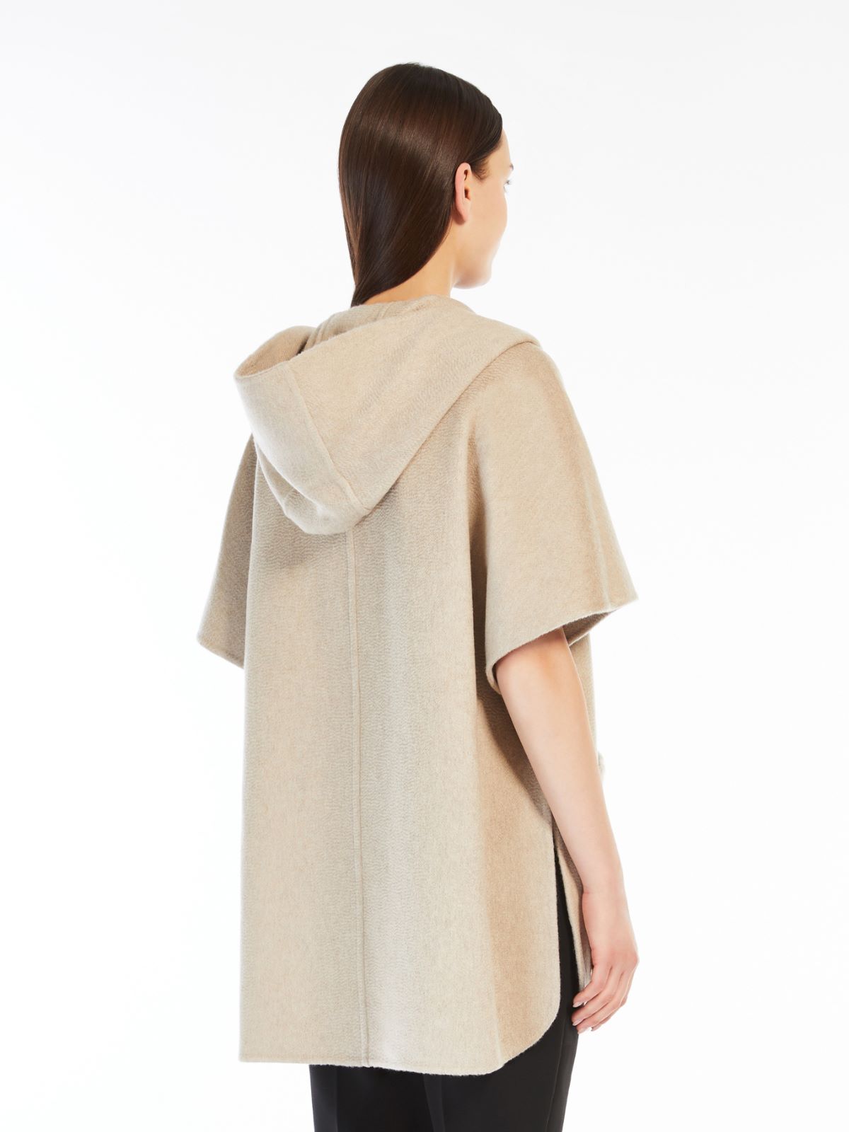 Sable-look cashmere cape
