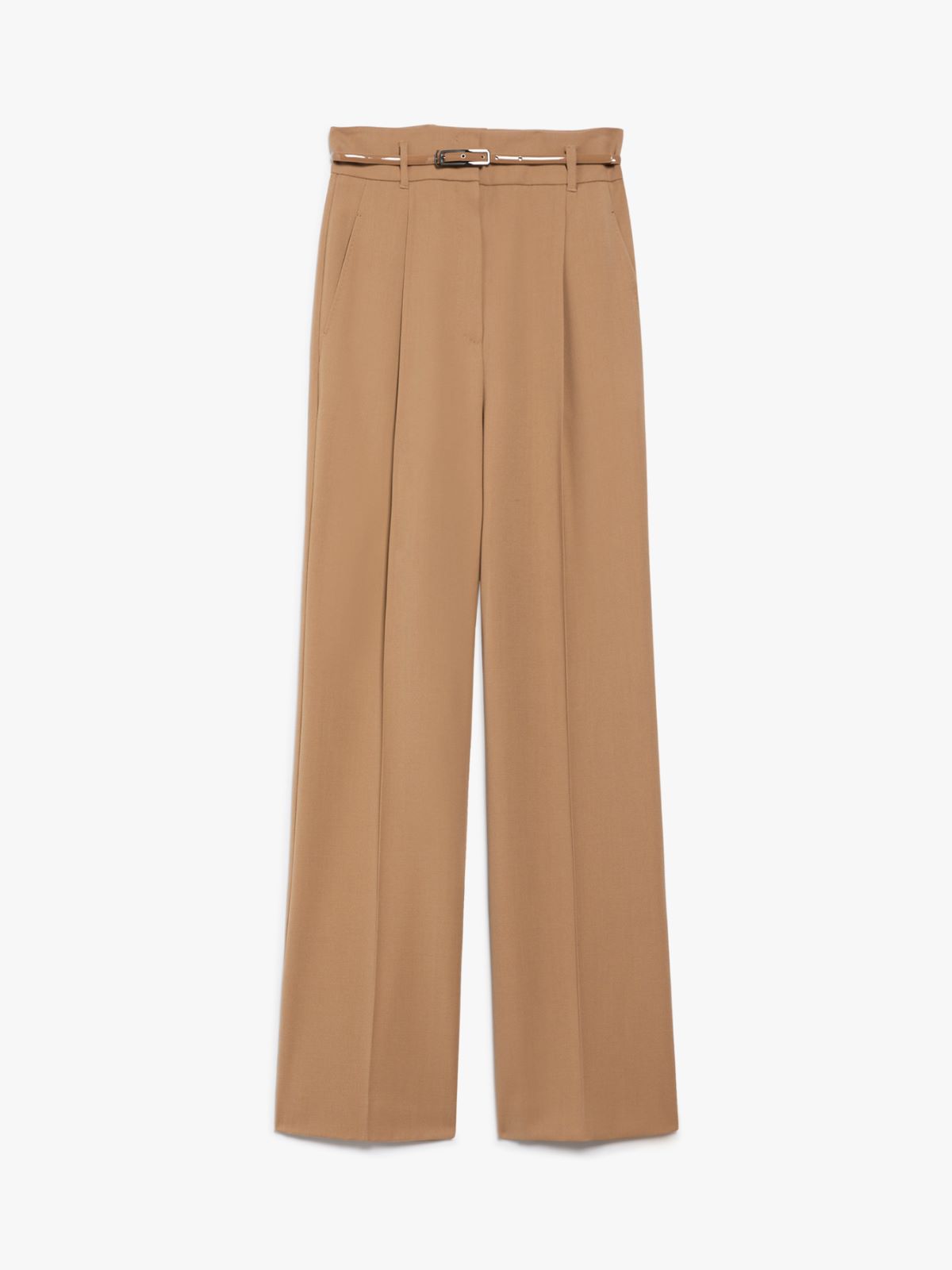 High-waisted wool trousers