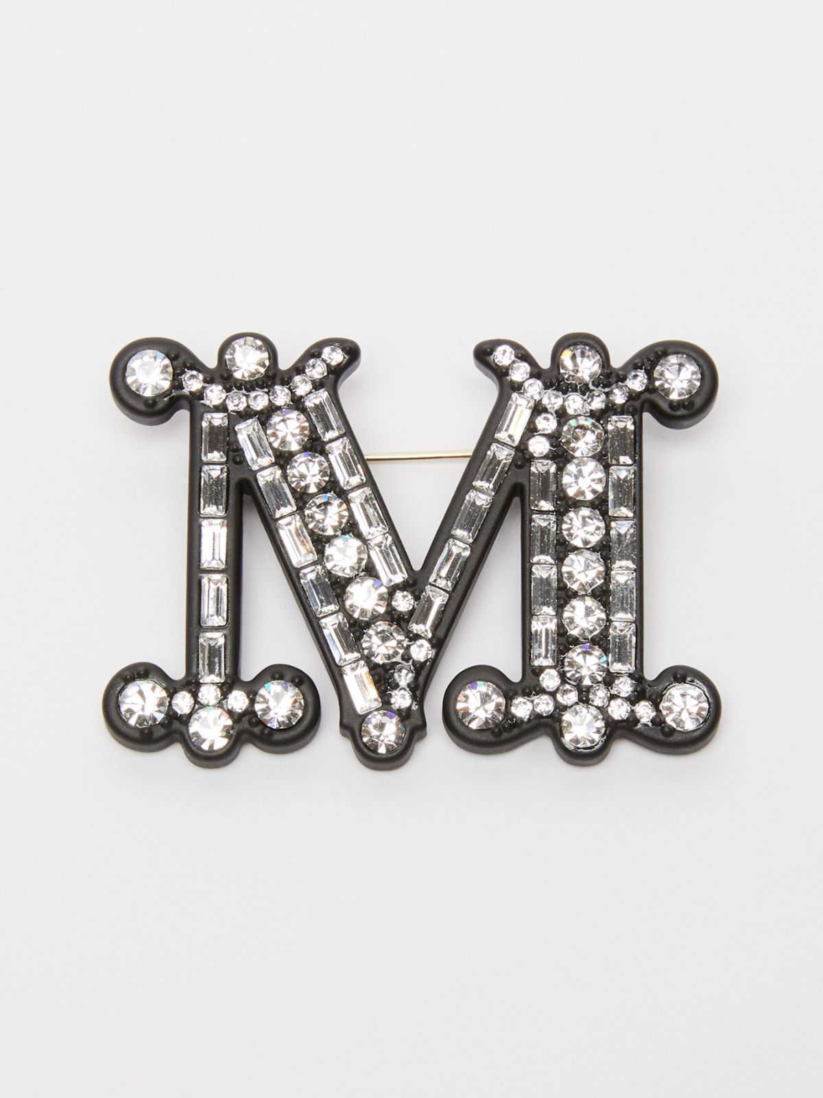 Monogram brooch with crystals