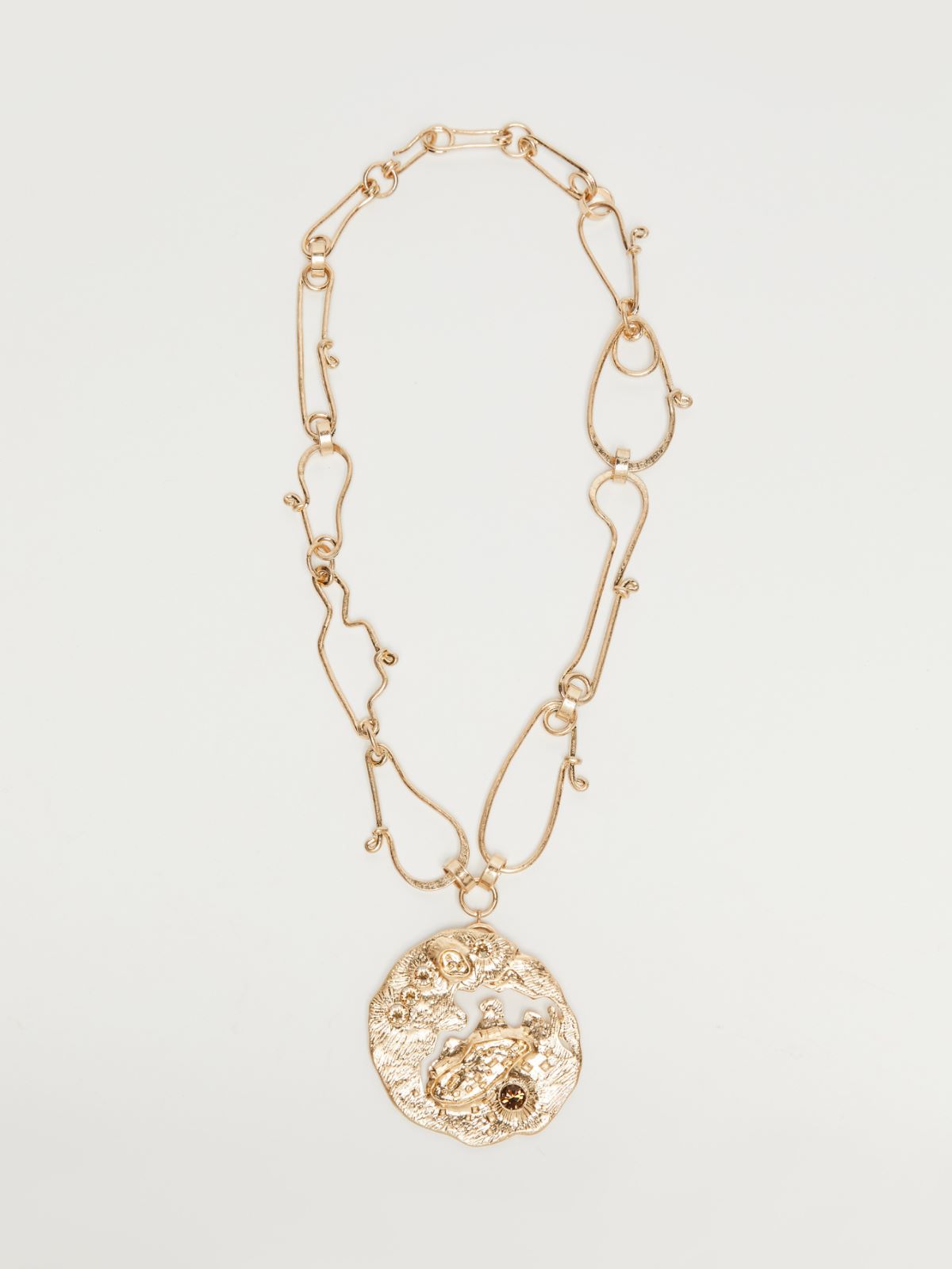 Metal brooch necklace