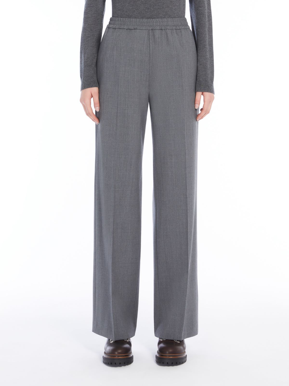 Wool gabardine trousers