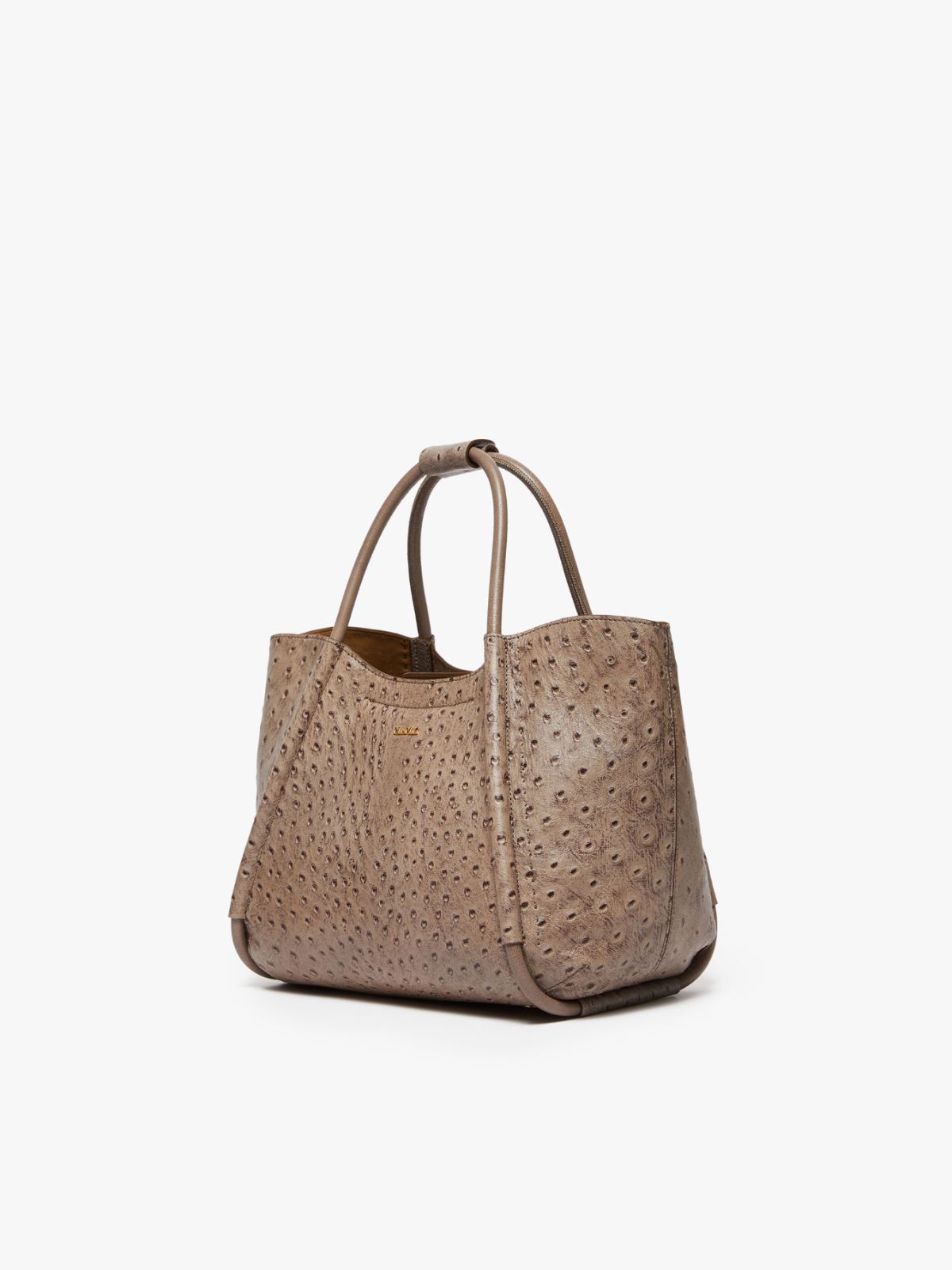 Small ostrich-print leather Marine Bag