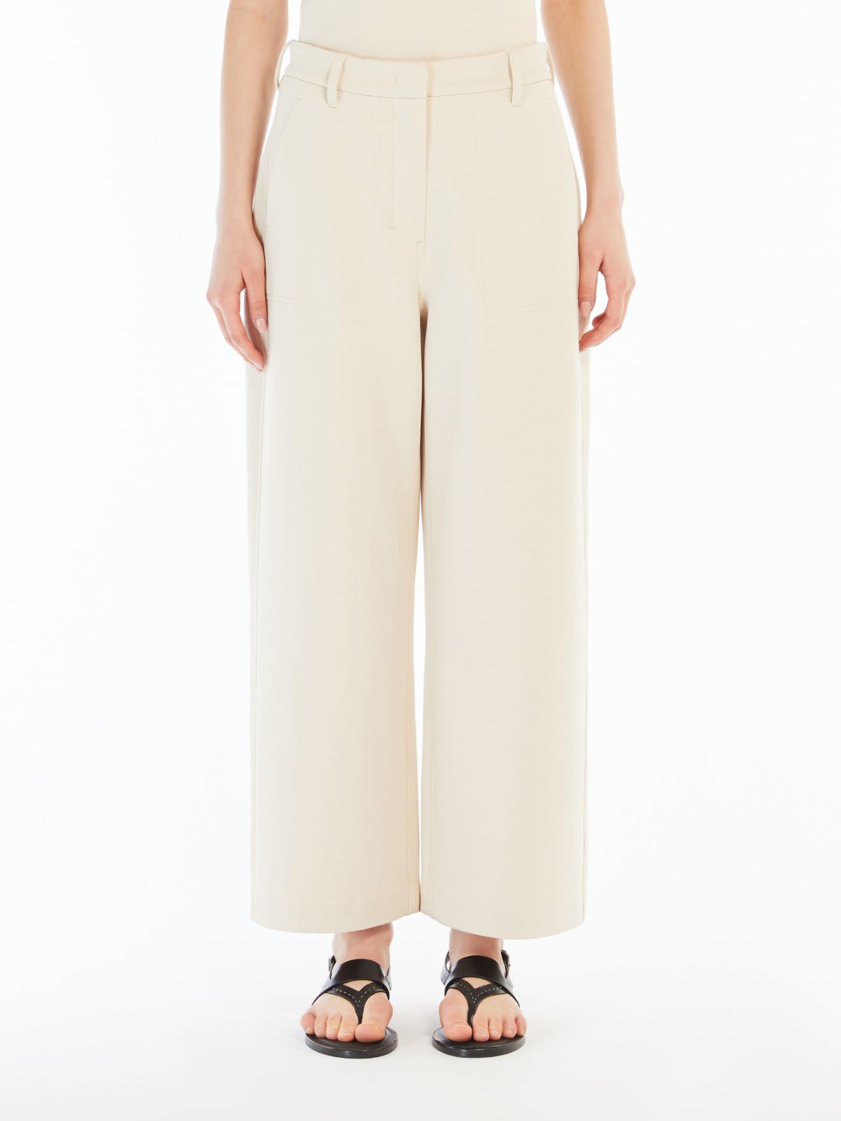 Straight-fit scuba jersey trousers