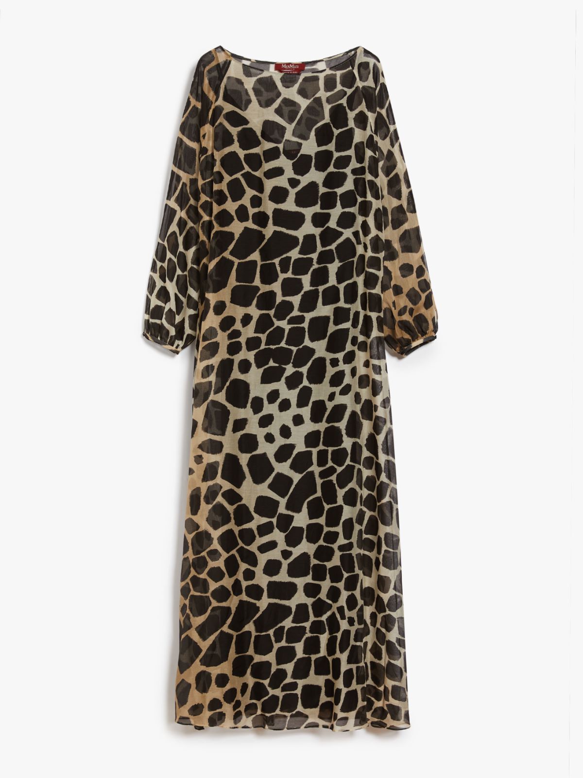 Animal-print muslin kaftan dress