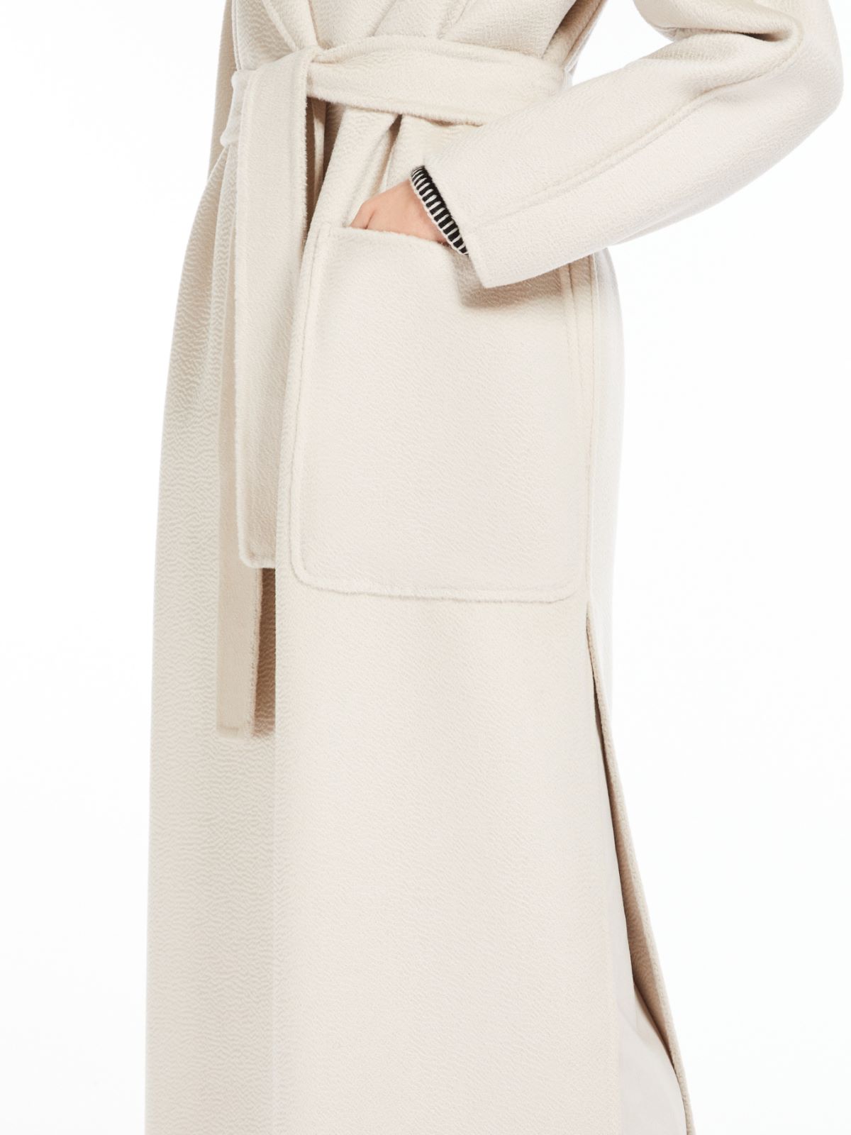 Cashmere and wool wrap coat