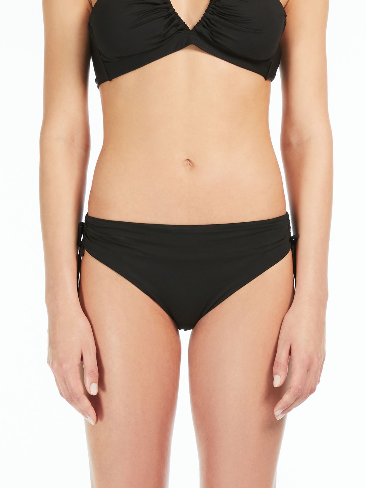 Jersey bikini bottoms with drawstring