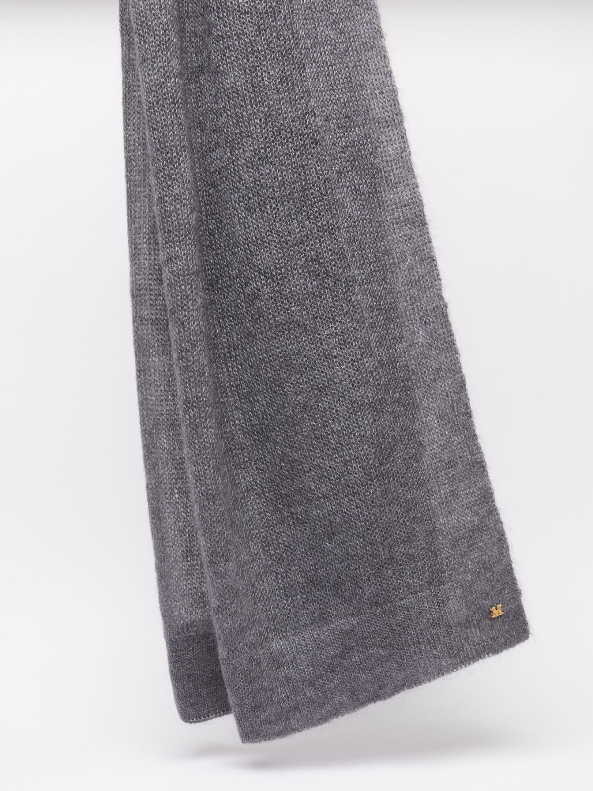 Colour-block scarf in mohair and silk