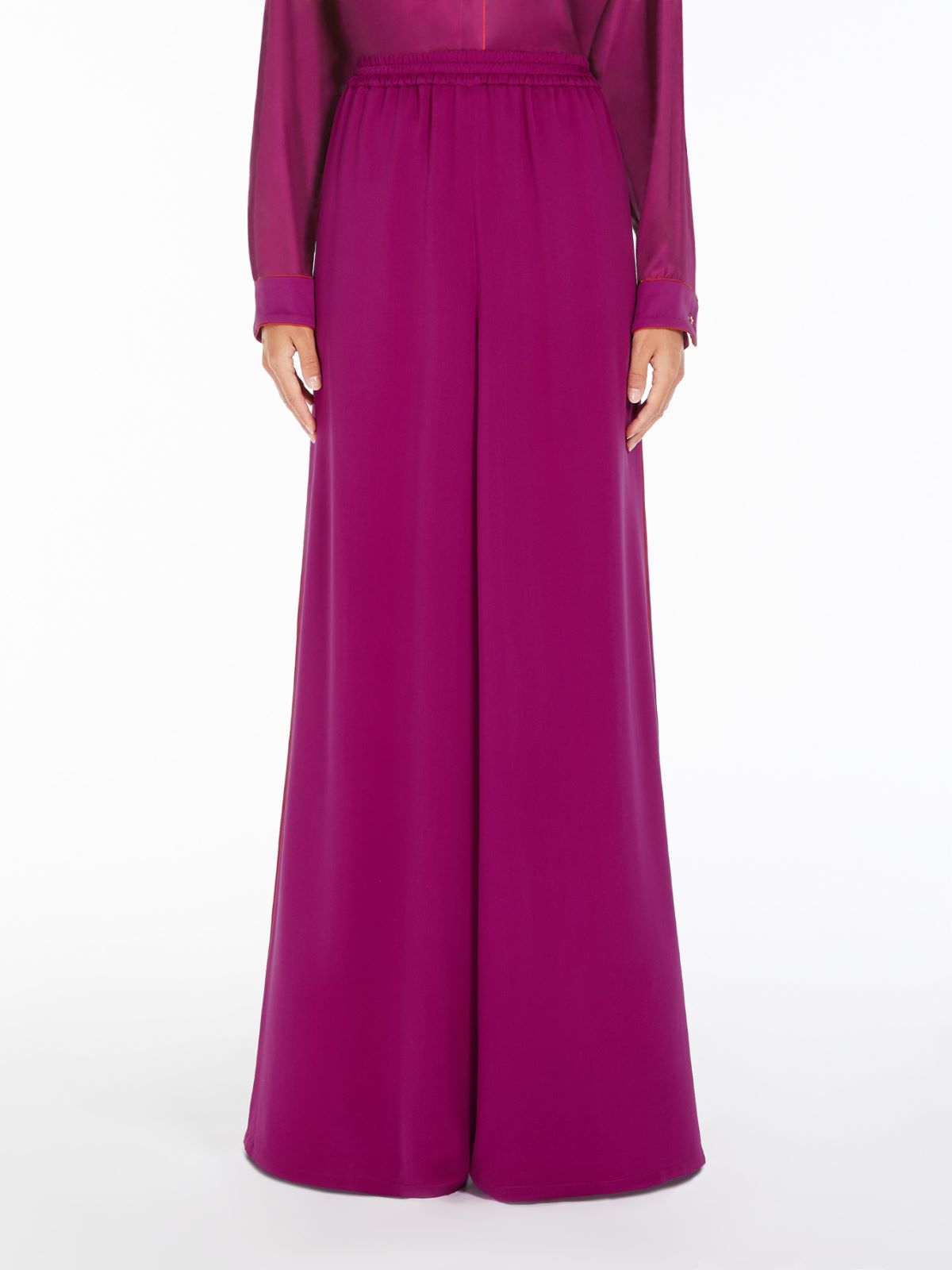 Silk wide-leg trousers