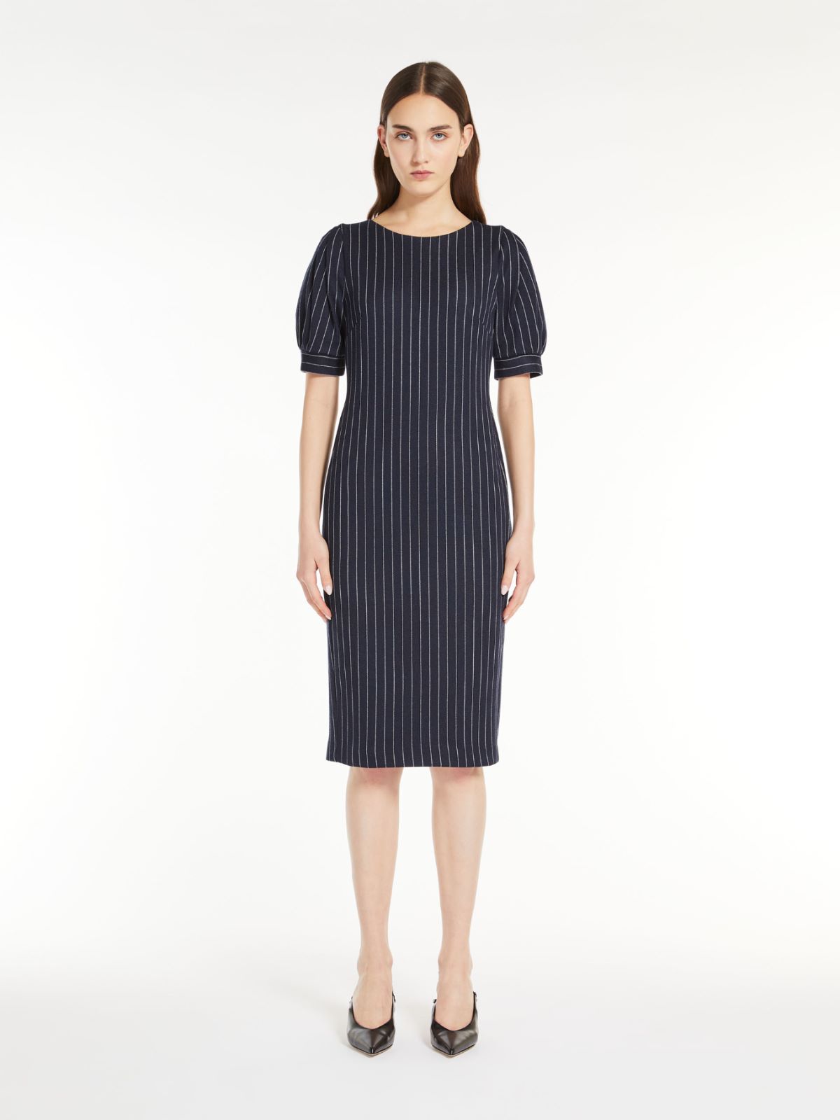 Cotton, cashmere and silk midi dress